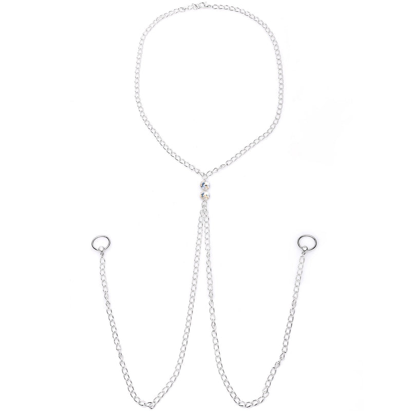 Brilliant BCR Necklace to Nipple Chain Created with Crystals