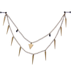 Handcrafted Warrior Drop Nipple Chain Created with Crystal