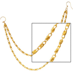Handcrafted Gold Anodized Titanium Double Sweep Ear to Nose Chain