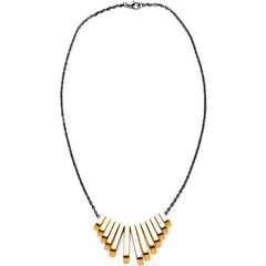 Handcrafted Natural Hematite Gunmetal Plated Chain Necklace