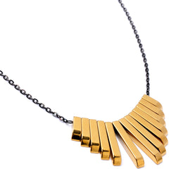 Handcrafted Natural Hematite Gunmetal Plated Chain Necklace
