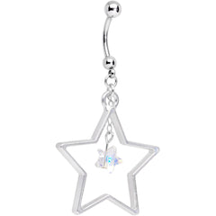 Handmade Starlight Dangle Belly Ring Created with Crystals