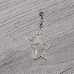 Handmade Starlight Dangle Belly Ring Created with Crystals