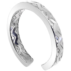 Handcrafted 925 Sterling Silver Zig Zag Pattern Toe Ring