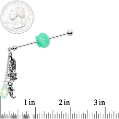 Mermaids Treasure Industrial Barbell Created with Crystals