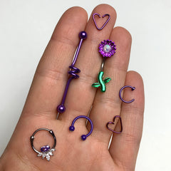 20G 5/16 Purple Anodized Titanium Nose Hoop
