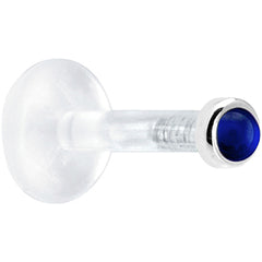 Solid 14K White Gold 2mm Genuine Blue Sapphire Bioplast Push in Monroe