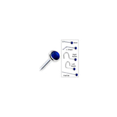 Solid 14K White Gold 2mm Genuine Sapphire Nose Ring