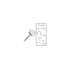 Solid 14K White Gold 2mm Synthetic Opal Nose Ring