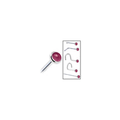 Solid 14K White Gold 2mm Genuine Raspberry Rhodolite Garnet Nose Ring