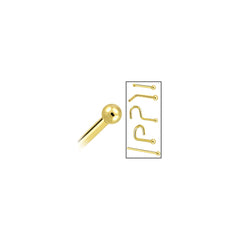 Solid 14K Yellow Gold 1.5mm Ball Nose Ring