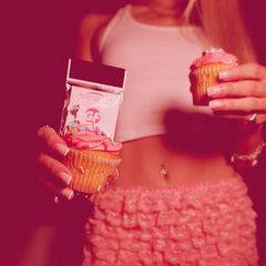 Sydney Belle Girlfriend Collection Sweet Happy Cupcake Pink Blue Double Mount Belly Ring