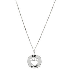 Heart U Back Cat Lover Paw Necklace