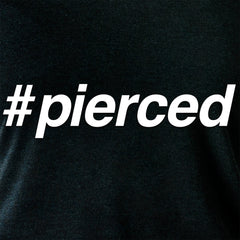 hashtag pierced Black Tapered Long Sleeve Hoodie