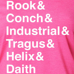 Rook & Conch & Industrial & Tragus & Helix & Daith Tapered Long Sleeve Hoodie