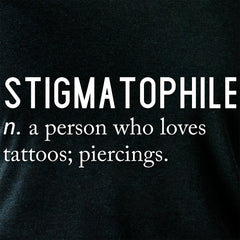 Stigmatophile n. a person who loves tattoos; piercings. Black Tapered Long Sleeve Hoodie