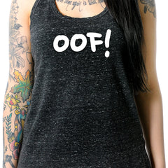 oof! Black Gray Cosmic Twist Back Tank Top
