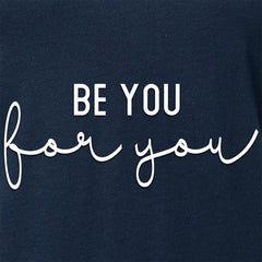 Be You, For You Black Tapered V-Neck Tee Shirt