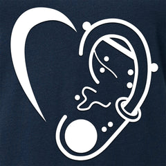 Modified Ear Heart Tapered V-Neck Tee Shirt
