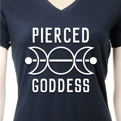 Pierced Goddess Tapered V-Neck Tee Shirt