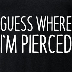 Guess Where I'm Pierced Black Tapered V-Neck Tee Shirt