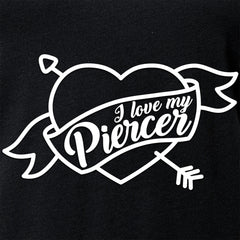 I Love My Piercer Black Tapered V-Neck Tee Shirt
