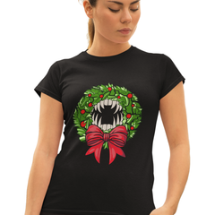Holiday Vampire Wreath Black Tee Shirt