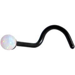 White 2.5mm Synthetic Opal Ball Anodized Left Nose Screw 4 Pack Set