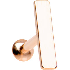 3/16 9mm Rose Gold IP Steel Rectangle Internal Thread Daith Cartilage Tragus