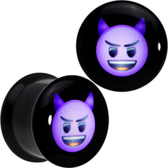 9/16 Licensed Purple Devil emoji Acrylic Double Flare Plug Set