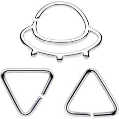 16G 5/16 Outer Space UFO Septum Ring Pack Set of 3