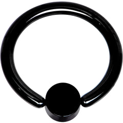 14G 3/8 Clear Gem 4mm Disc Black IP BCR Captive Ring
