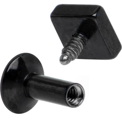 3/16 Black IP Rhombus Internally Threaded Daith Cartilage Tragus