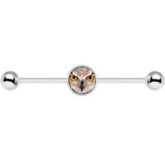 14G Full Color Owl Industrial Barbell 37mm