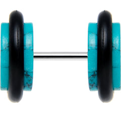 Aqua Faux Marble Cheater Plug Set