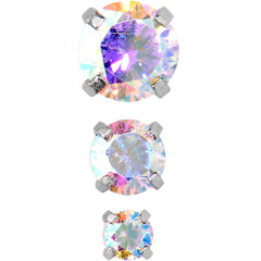 18G 5/16 Aurora CZ Gem Tragus Cartilage Earring 3 Pack Set