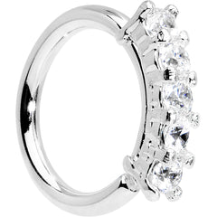 16G 5/16 Clear CZ Quintet Seamless Circular Ring
