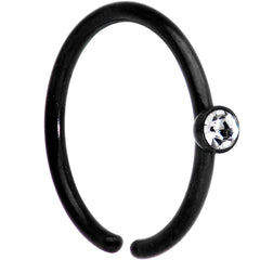 20G 5/16 Clear Gem Black Seamless Circular Ring