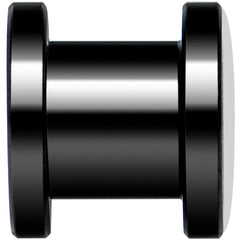 Black White Tiger Eyes Black Anodized Screw Fit Plug Set 0G