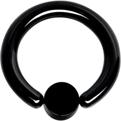 10G 1/2 Clear Gem 5mm Disc Black BCR Captive Ring