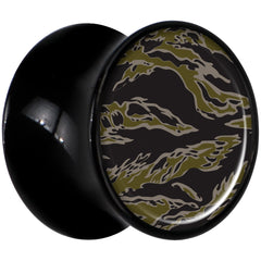 Black Acrylic Tiger Camo Print Saddle Plug Set 1/2