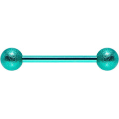 14G 5/8 Green Color PVD Sandblasted Barbell Tongue Ring