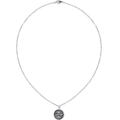 Custom Black Mandala Personalized Name Silver Plated Chain Necklace