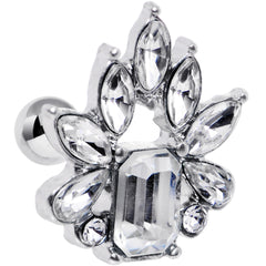 16G 1/4 Clear Gem Flower Tiara Amulet Cartilage Tragus Earring