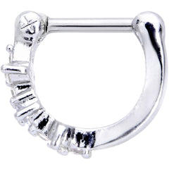 16G 5/16 Clear Gem Sparkle Hinged Cartilage Clicker