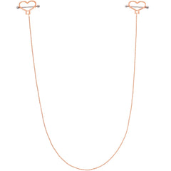 Rose Gold Tone Heart to Heart Dangle Nipple Chain
