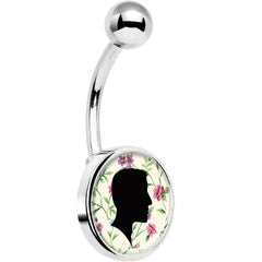 Man Floral Silhouette Belly Ring