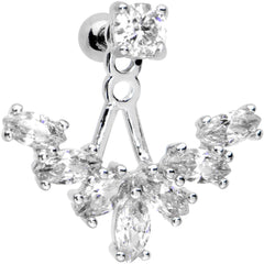 1/4 Clear Gem Darling Fan Dangle Cartilage Tragus Piercing
