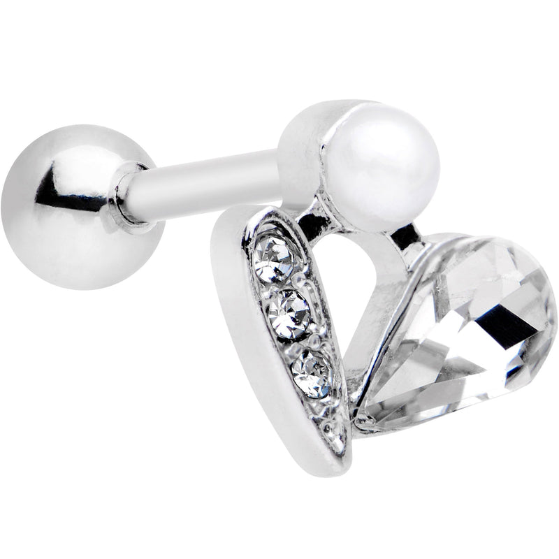 16G 1/4 Clear Gem Abstract Elegance Cartilage Tragus Earring