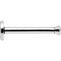 16G 3/8 Bezel Set Clear Gem Internally Threaded Labret Monroe